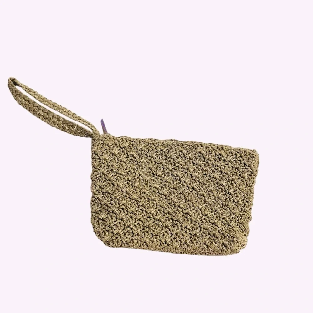 VTG Simply Style Purse Wristlet Zippered Closure 1990s Spring Summer Gold